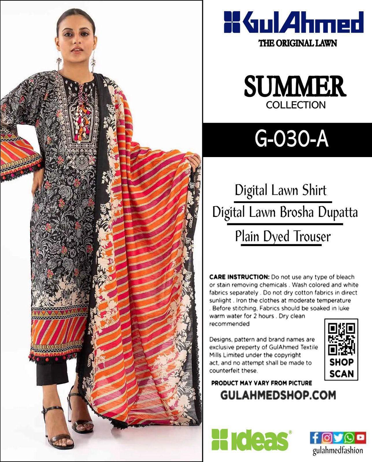 Premium Digital Printed LAWN  3pc     